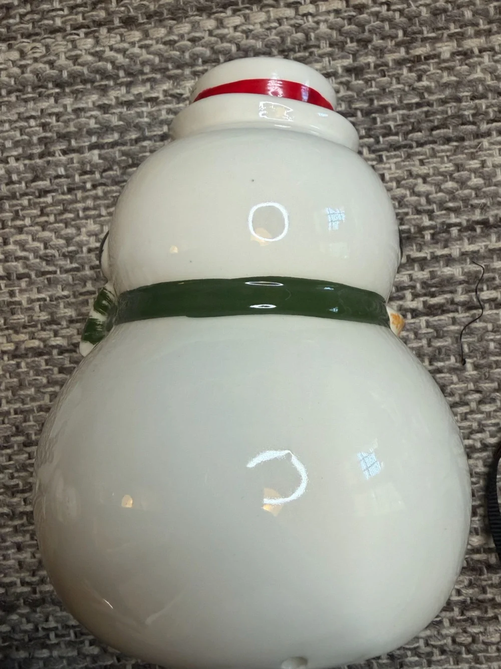 Vintage ceramic Mr. and Mrs. Snowman Candle/ Light Cover Set